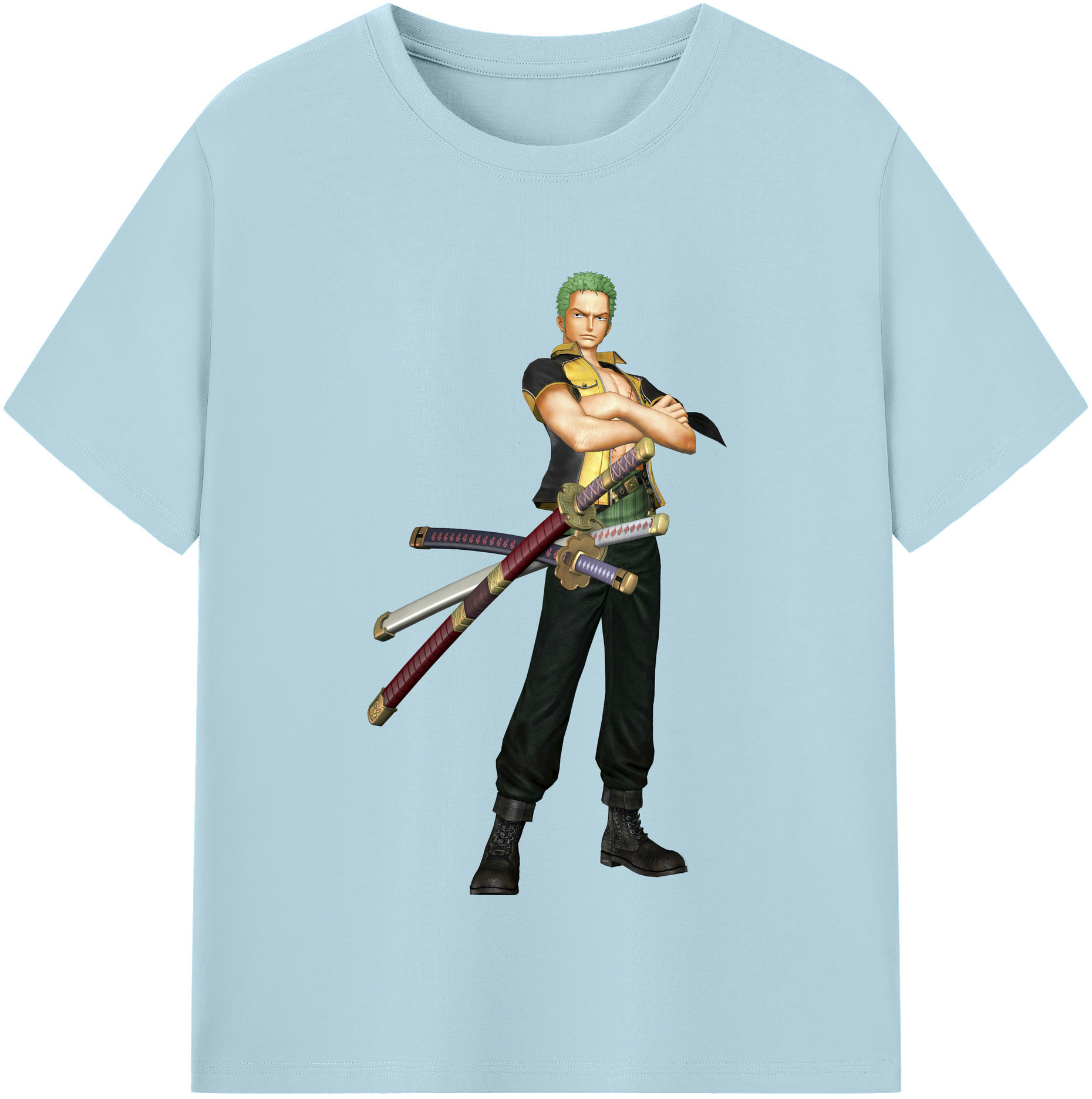 ワンピース ロロノア・ゾロ ONE PIECE Roronoa Zoro 綿100％半袖Tシャツ（フロントプリント）
